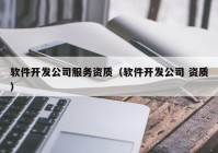 软件开发公司服务资质（软件开发公司 资质）