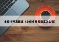 小程序开发提案（小程序开发提案怎么做）