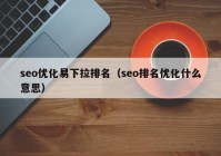 seo优化易下拉排名（seo排名优化什么意思）