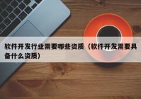 软件开发行业需要哪些资质（软件开发需要具备什么资质）