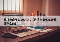 跨境电商平台seo优化（跨境电商优化师是做什么的）